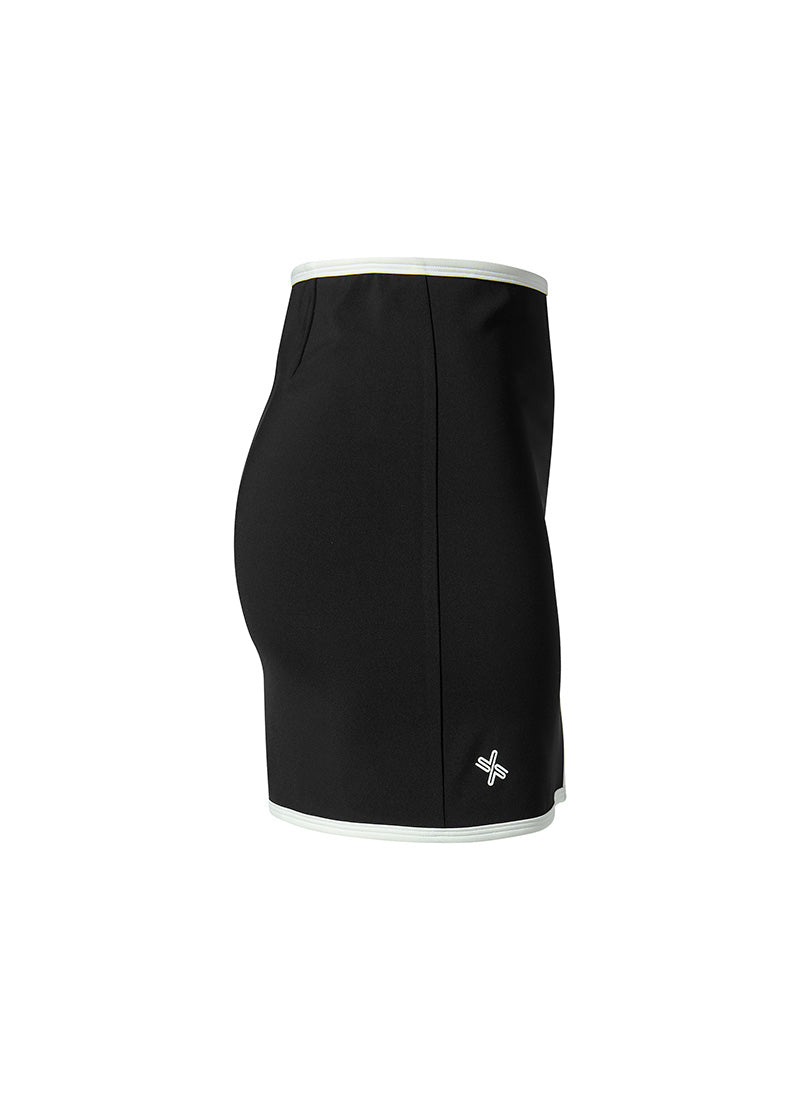 Summer Glow Line Accent Cover-Up Skirt - Black