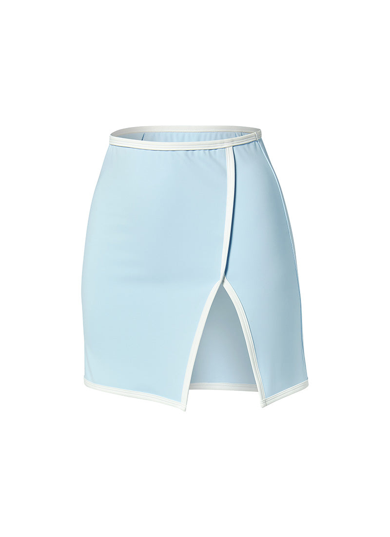 Summer Glow Line Accent Cover-Up Skirt - Pure Sky