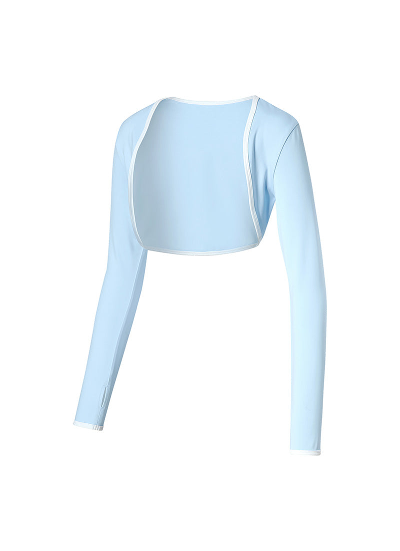 Summer Glow Line Accent Cover-Up Bolero - Pure Sky