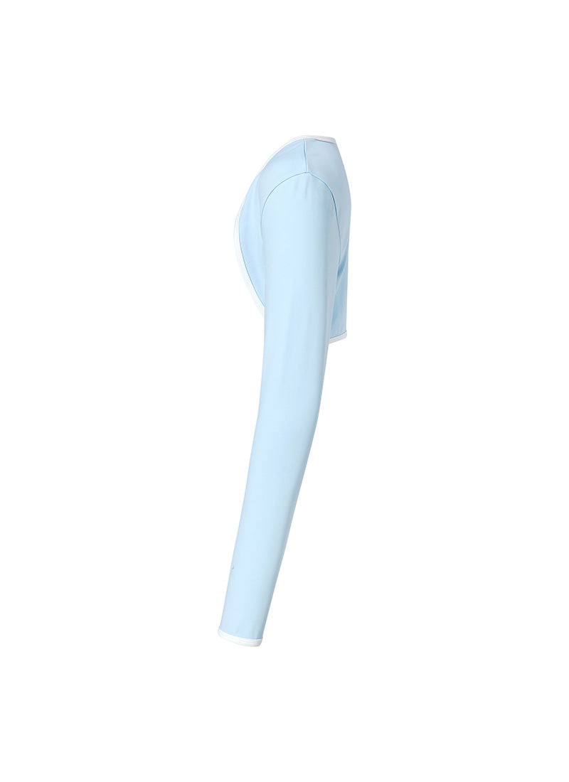 Summer Glow Line Accent Cover-Up Bolero - Pure Sky
