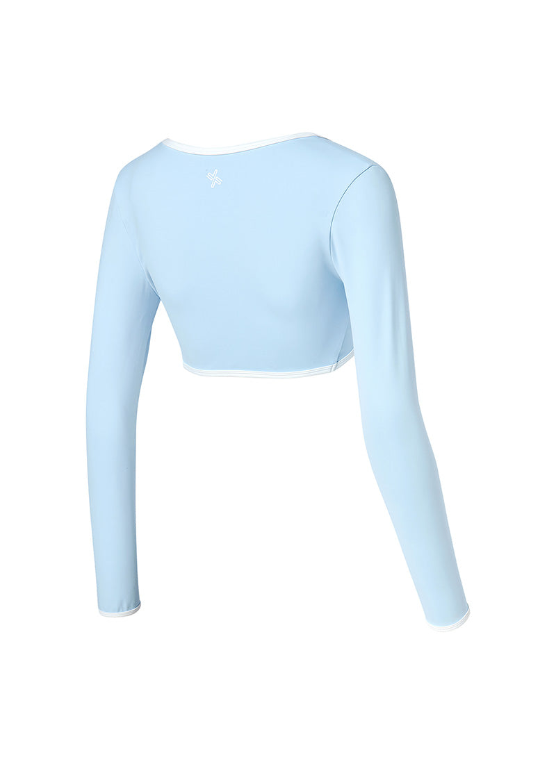 Summer Glow Line Accent Cover-Up Bolero - Pure Sky