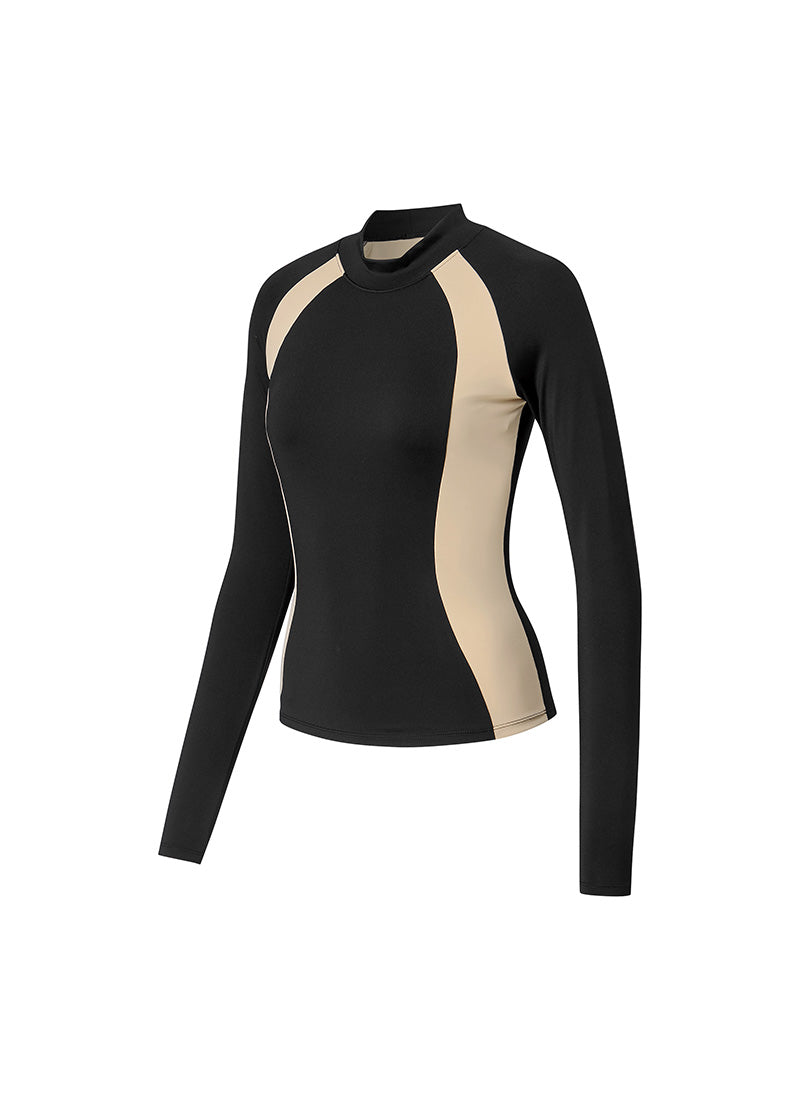 Black Label Signature Life Inpad Color Combination Rash Guard - Black
