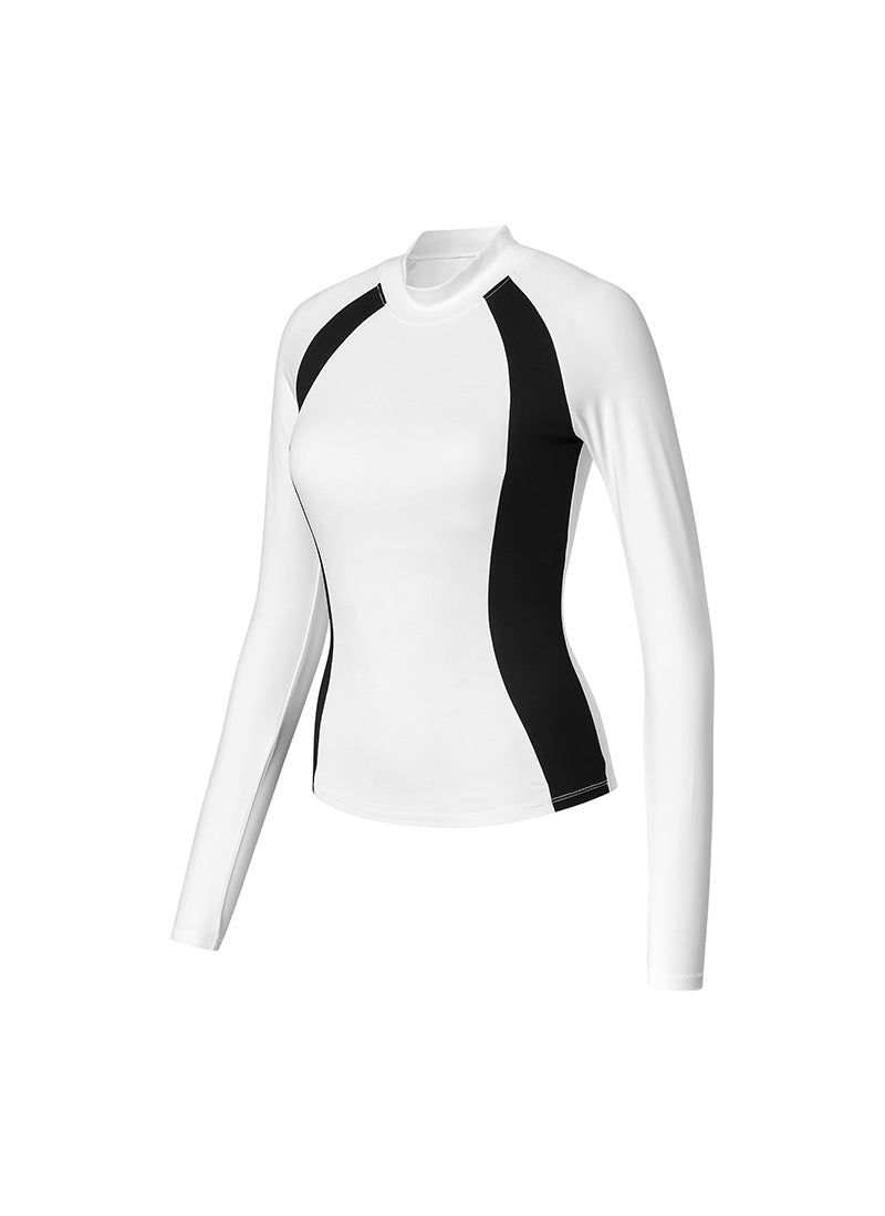 Black Label Signature Life Inpad Color Combination Rash Guard - Ivory