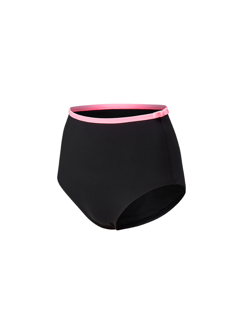 Color Combination Key Point Bowknot Bikini Shorts - Black
