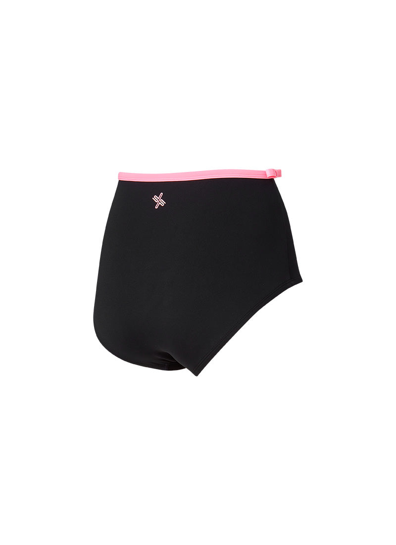 Color Combination Key Point Bowknot Bikini Shorts - Black