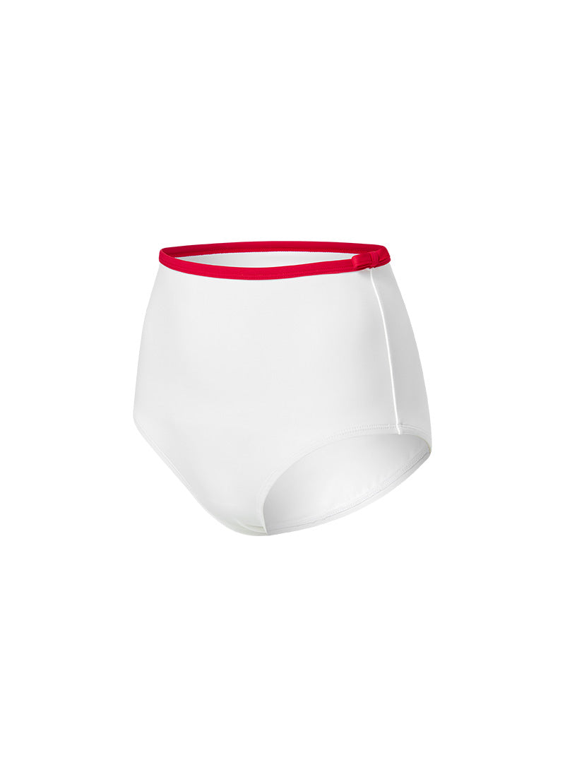 Color Combination Key Point Bowknot Bikini Shorts - Ivory