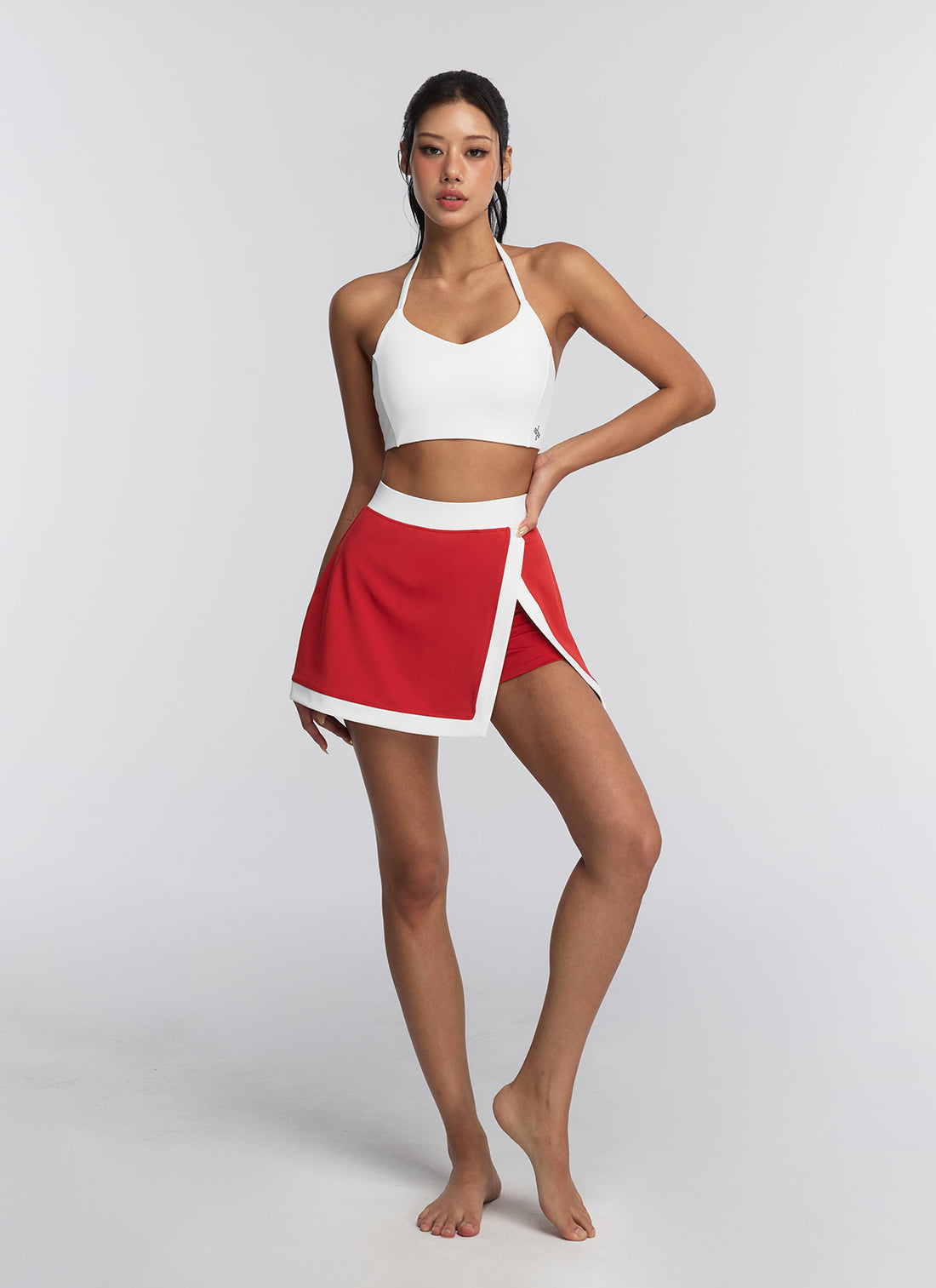 Color Combination Marine Two-in-One Skirt - Grenadine Red