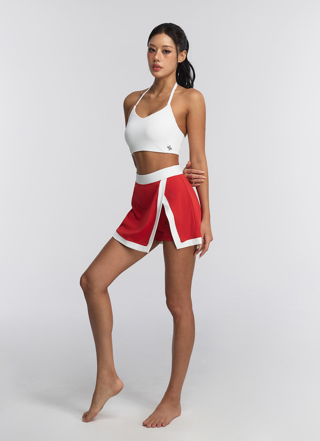 Color Combination Marine Two-in-One Skirt - Grenadine Red