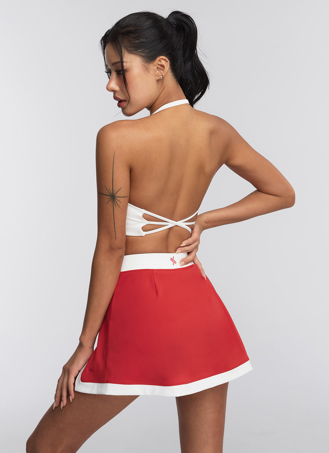 Color Combination Marine Two-in-One Skirt - Grenadine Red