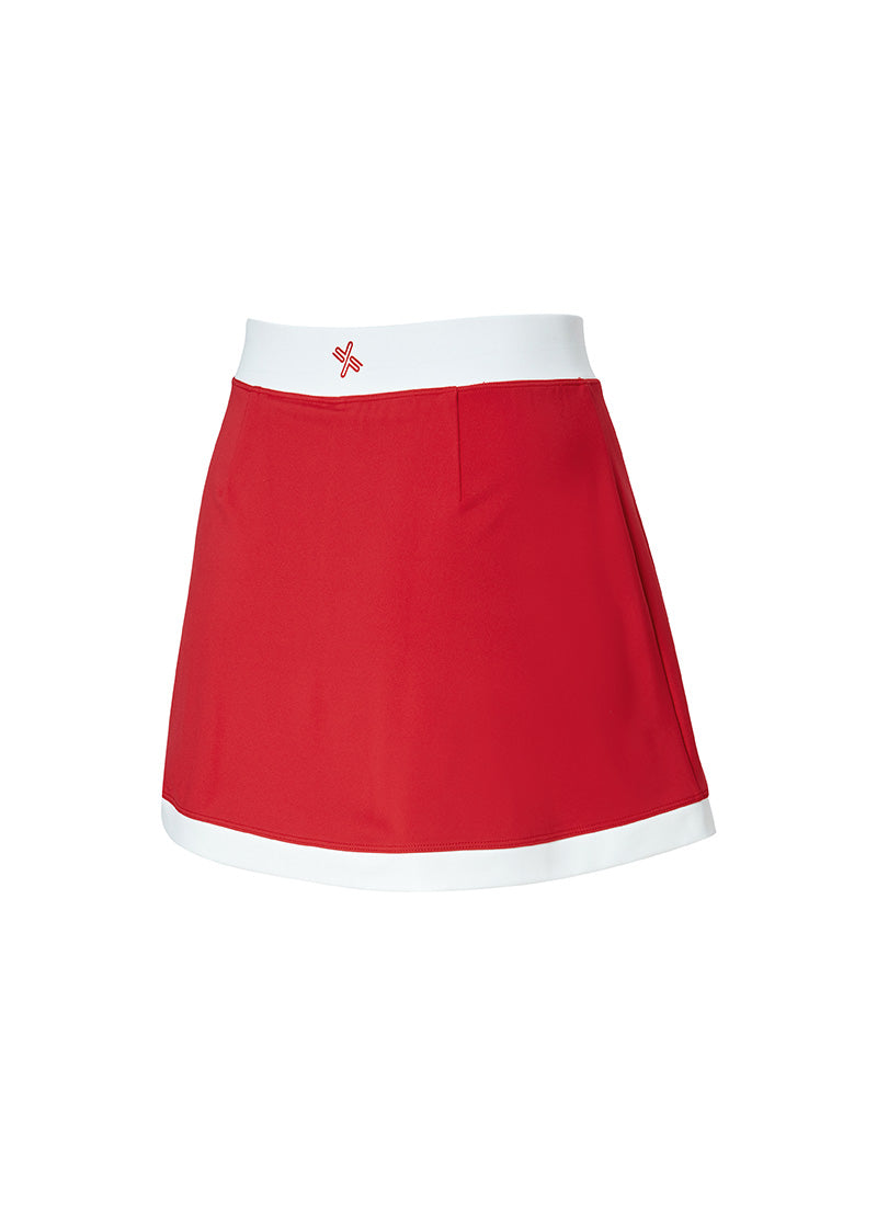 Color Combination Marine Two-in-One Skirt - Grenadine Red