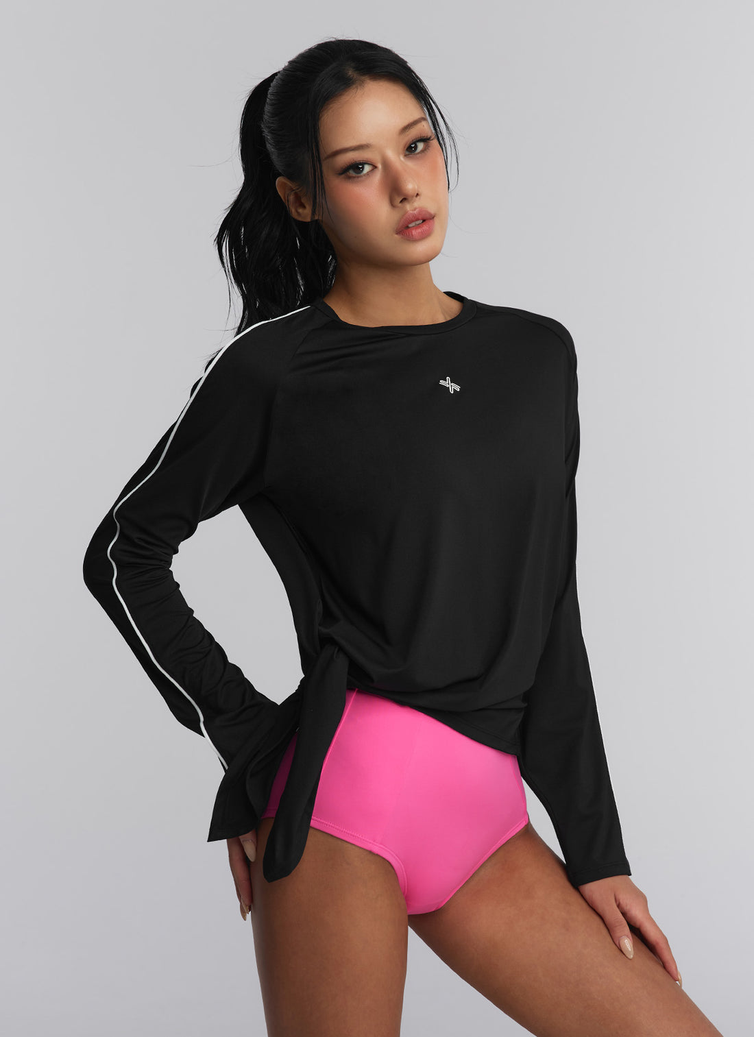 Black Label Signature Life Unbalance Piping Rash Guard - Black