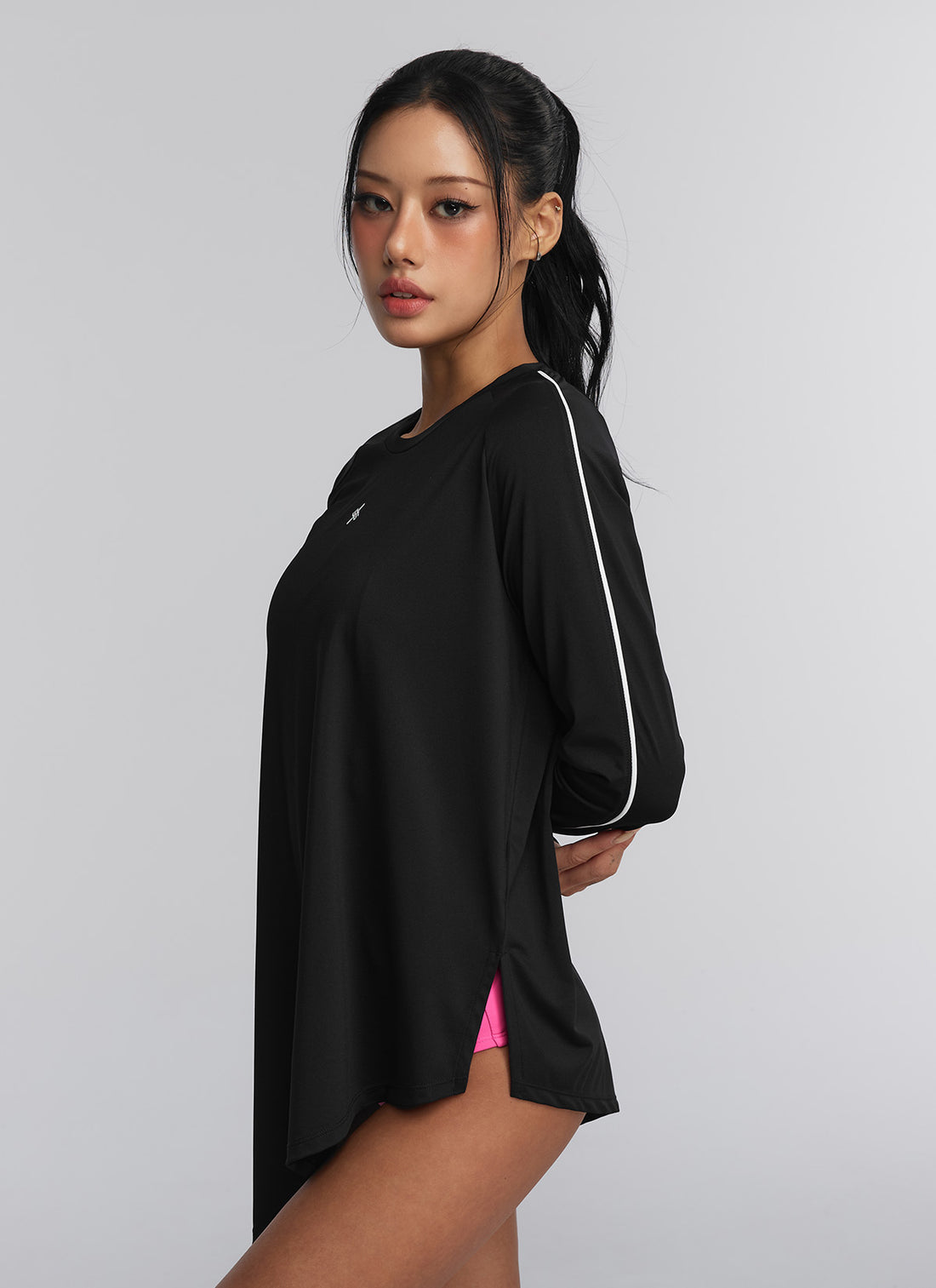 Black Label Signature Life Unbalance Piping Rash Guard - Black