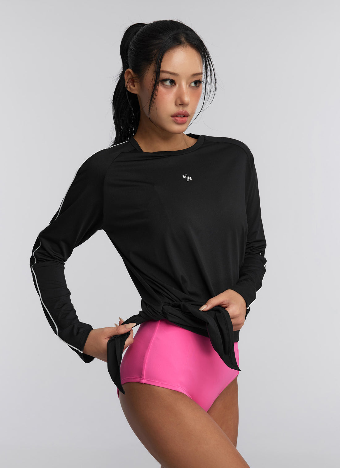 Black Label Signature Life Unbalance Piping Rash Guard - Black