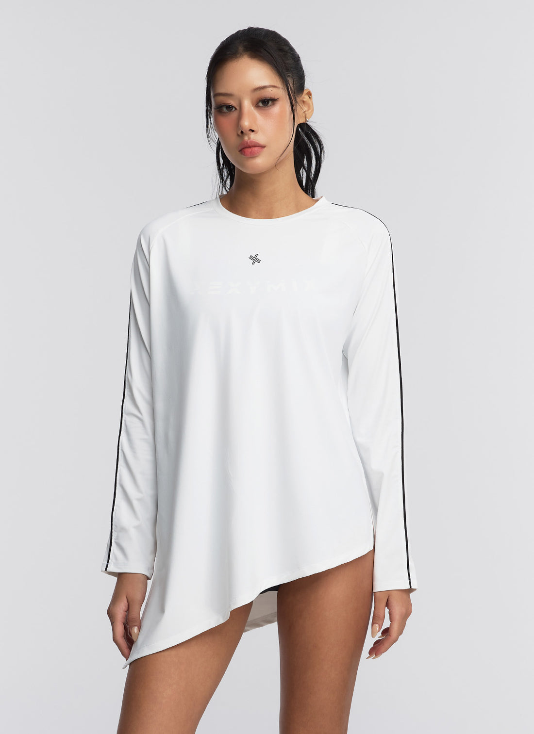 Black Label Signature Life Unbalance Piping Rash Guard - Ivory