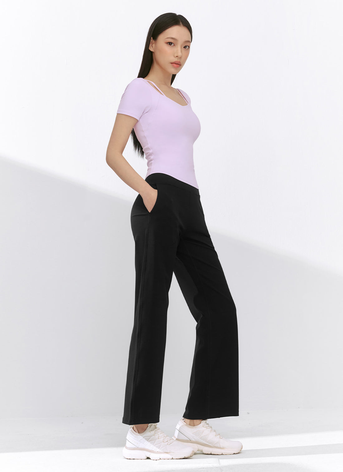 Black Label Signature PowerRise Pocket Wide Leggings - Black