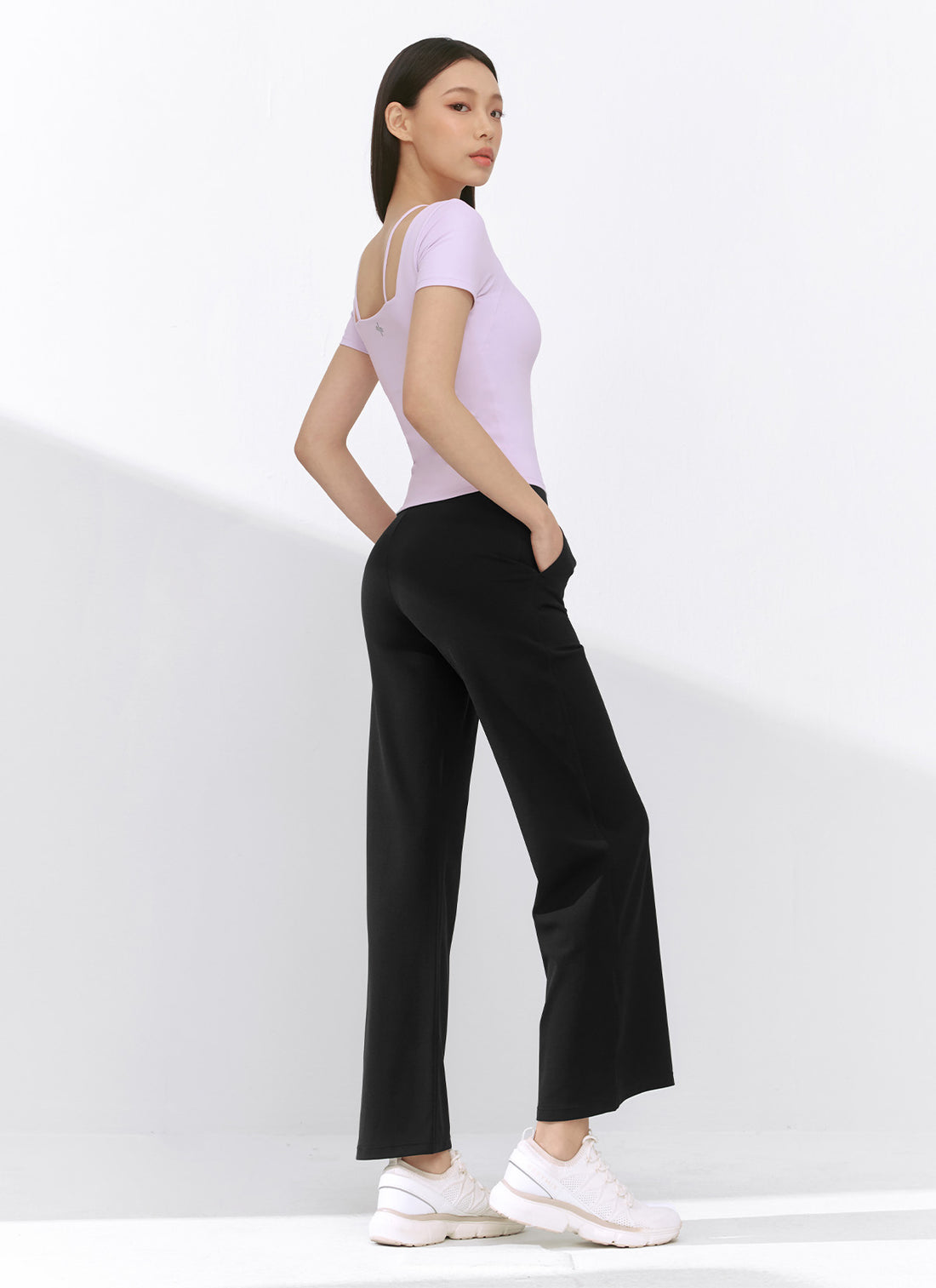 Black Label Signature PowerRise Pocket Wide Leggings - Black