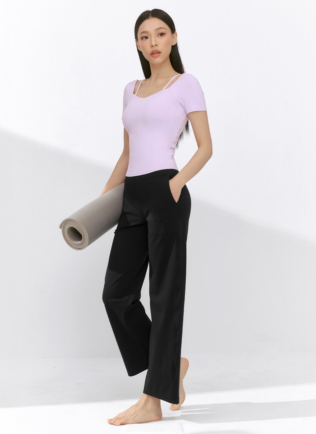 Black Label Signature PowerRise Pocket Wide Leggings - Black