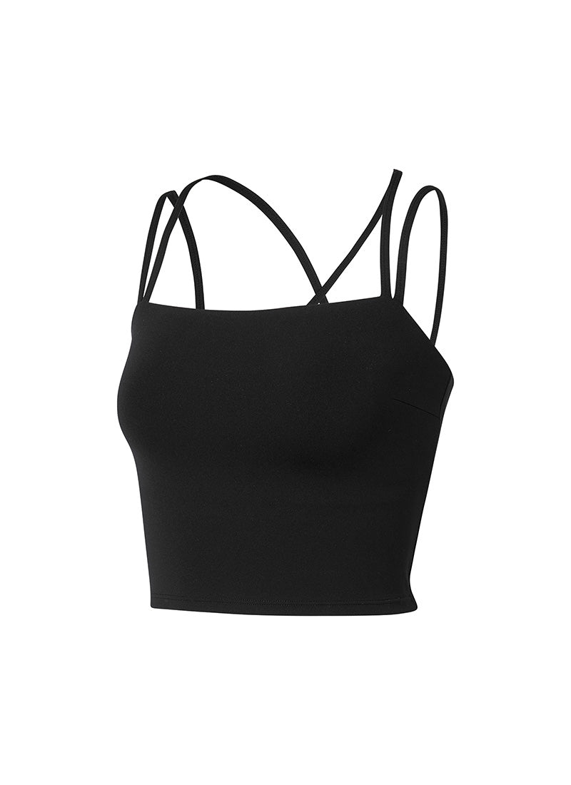 Black Label Signature Power Rise Double Strap Bra Top - Black