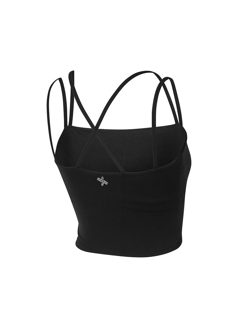 Black Label Signature Power Rise Double Strap Bra Top - Black