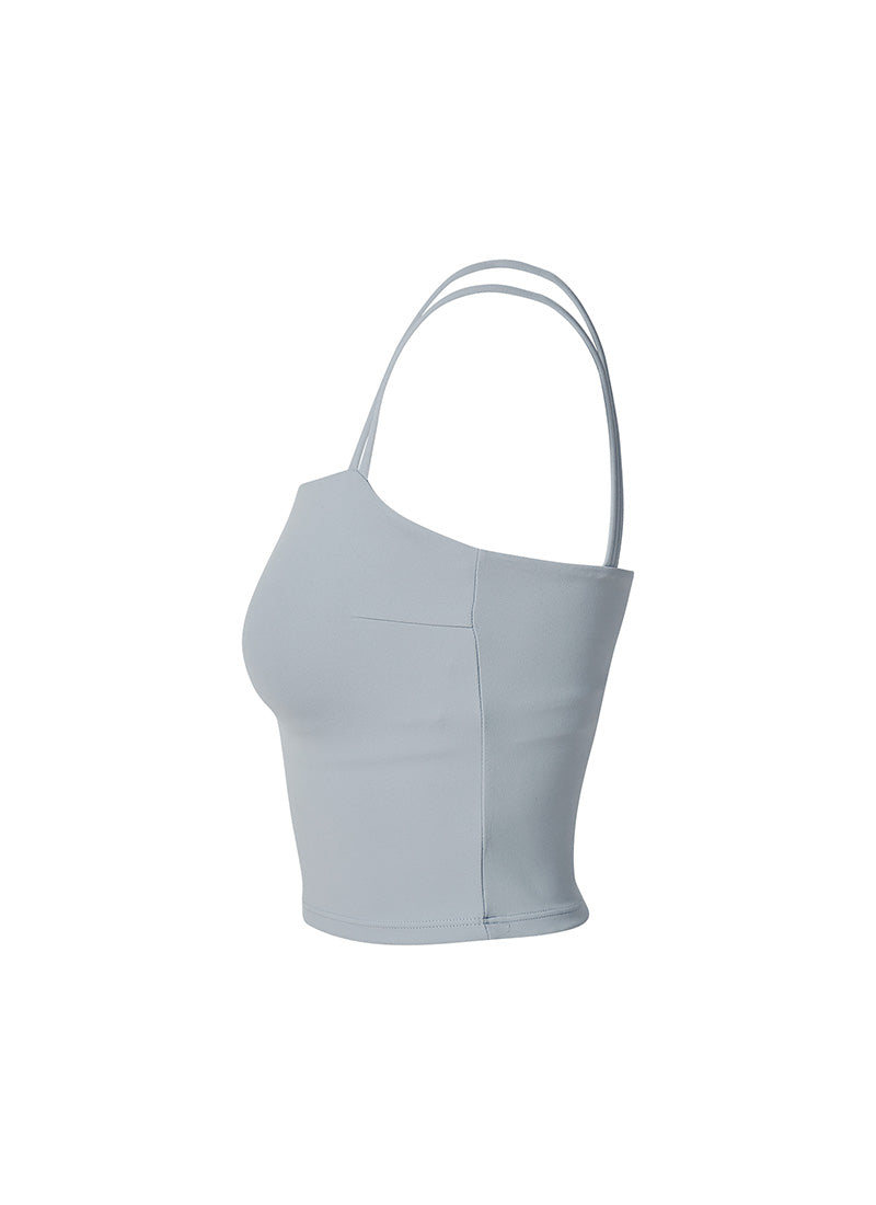 Black Label Signature Power Rise Double Strap Bra Top - Fog Sky Gray