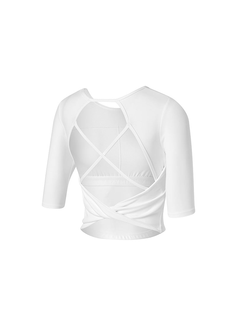 Black Label Signature Powerrise Inpad 5 Short Top - Ivory