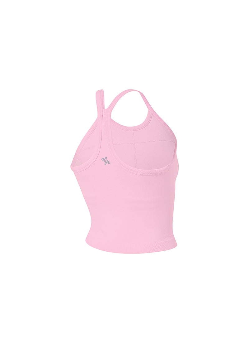 Seamless Halter Neck Crop Top - Ballet Pink
