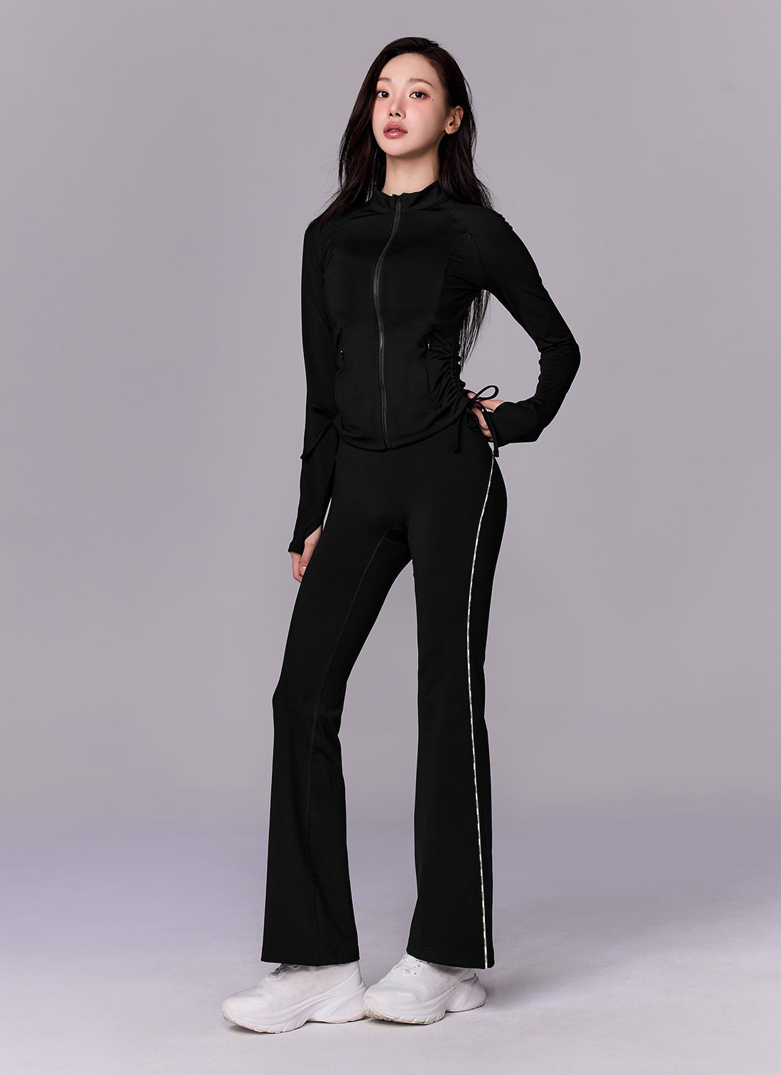 Comfort Fine Logo Piping Boots Cut Leggings - Black