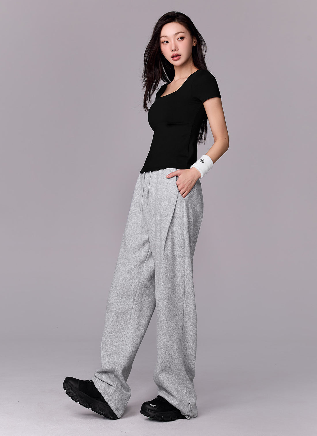 Flare Square Neck Inpad Short - Black