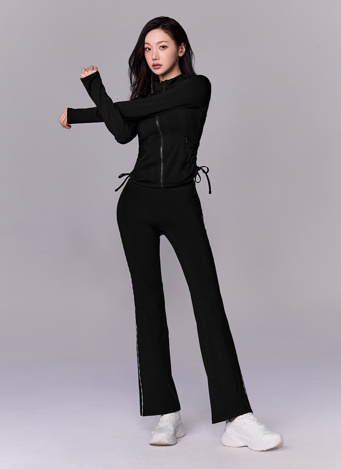 Comfort Fine Logo Piping Boots Cut Leggings - Black