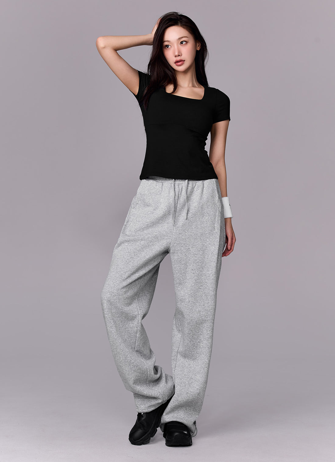 Flare Square Neck Inpad Short - Black