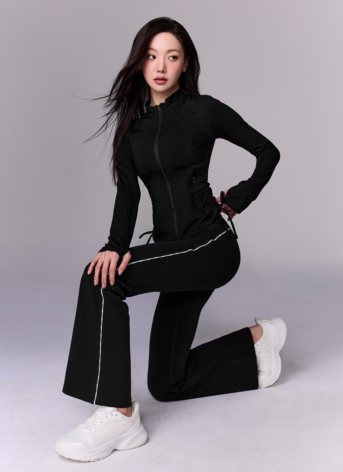 Comfort Fine Logo Piping Boots Cut Leggings - Black