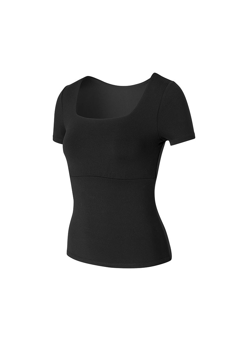 Flare Square Neck Inpad Short - Black
