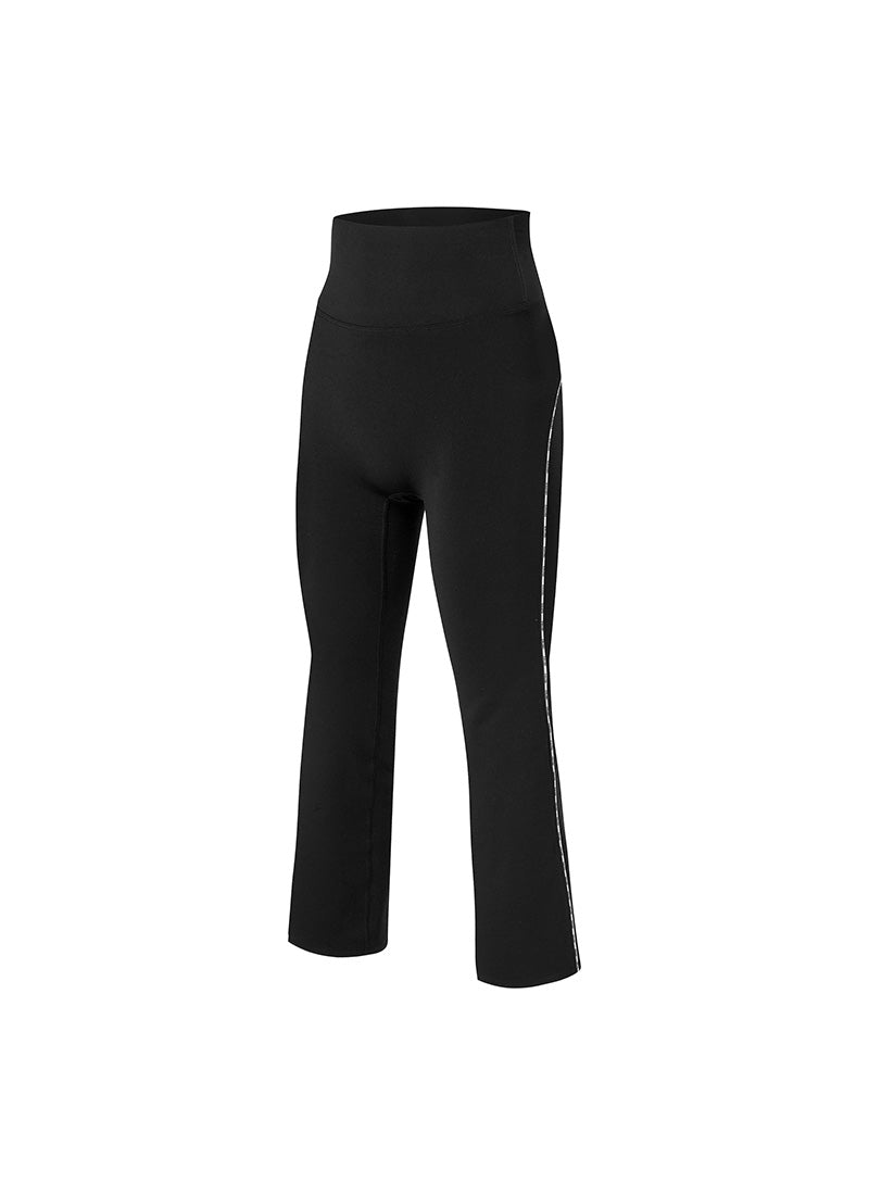 Comfort Fine Logo Piping Boots Cut Leggings - Black