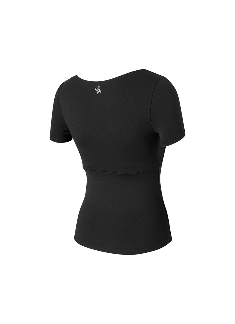 Flare Square Neck Inpad Short - Black