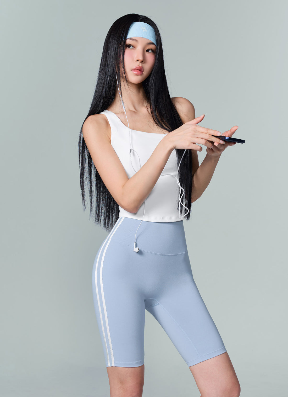 Comfort Fine Trackline 5" Leggings - Aero Blue