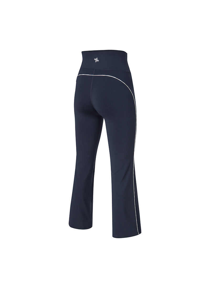 Comfort Fine Logo Piping Boots Cut Leggings - Dry Navy