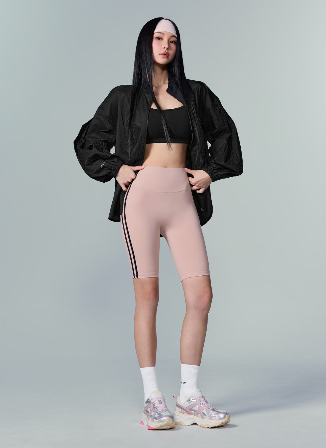 Comfort Fine Trackline 5" Leggings - Muhly Pink