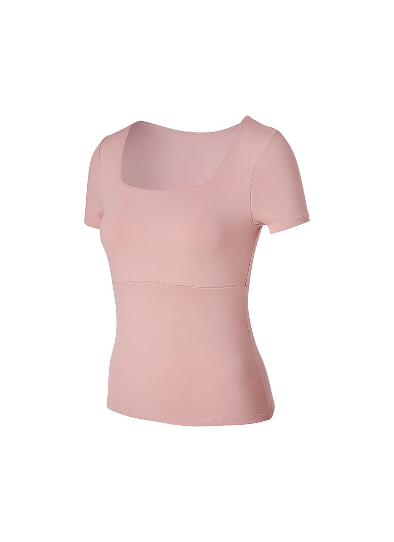 Flare Square Neck Inpad Short - Flora Pink