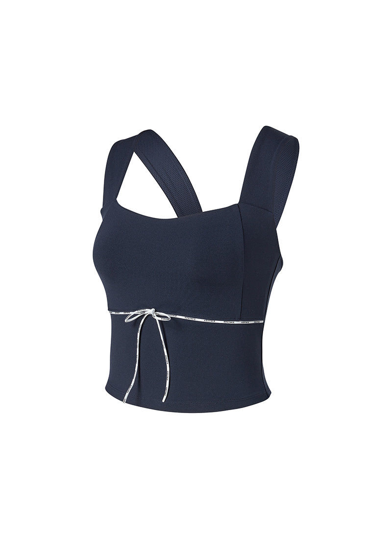 Comfort Fine Logo Piping Crop - Dry Navy