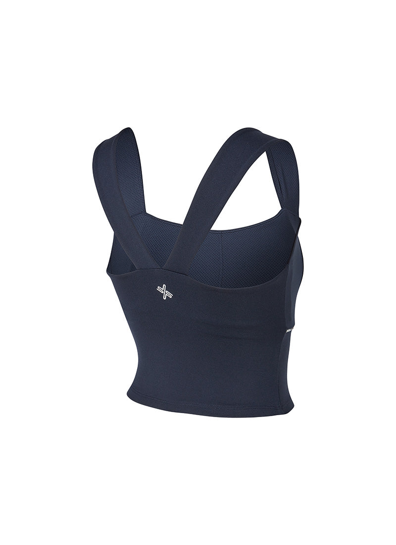 Comfort Fine Logo Piping Crop - Dry Navy