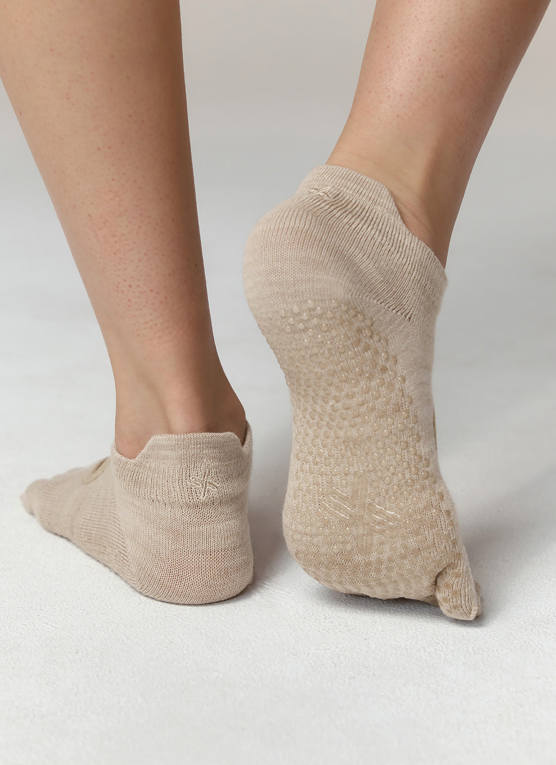 Black Label Melange Five-Toe Yoga Socks - Melange Wit Beige