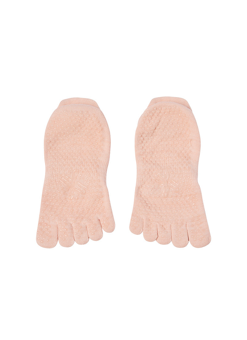 Black Label Melange Five-Toe Yoga Socks - Melange Fluffy Pink