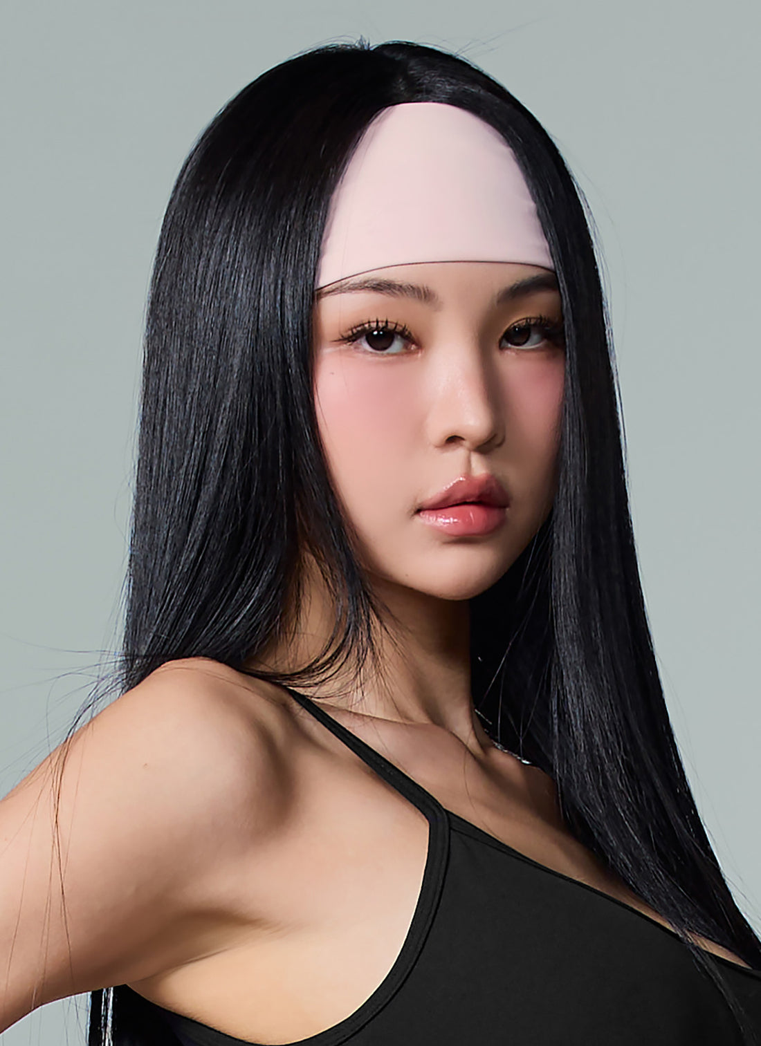 Wide Head-Band (Solid) - Pink Swan