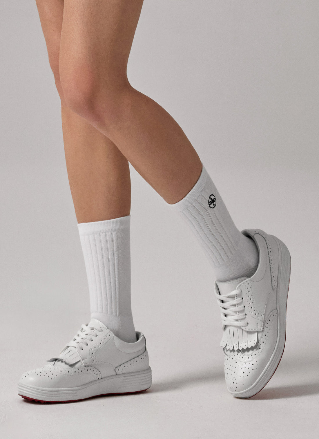 Field Symbol Non-Slip Crew Socks - White