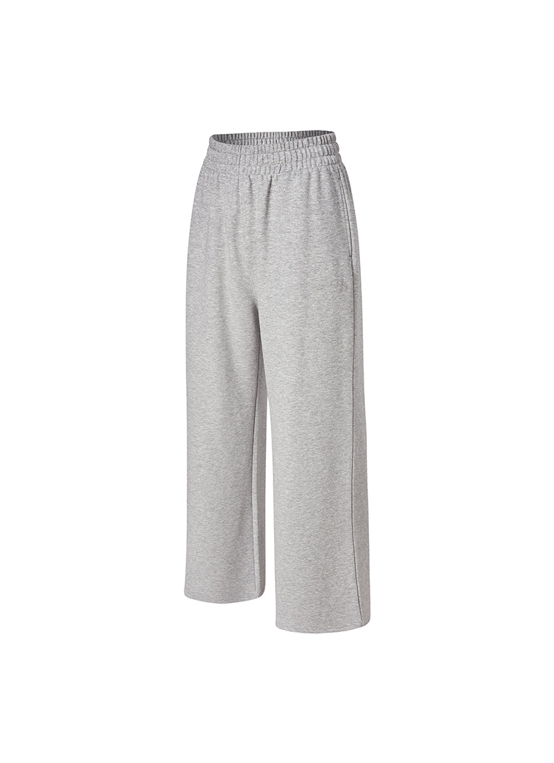 Fine Cotton Wide Pants - Melange Gray