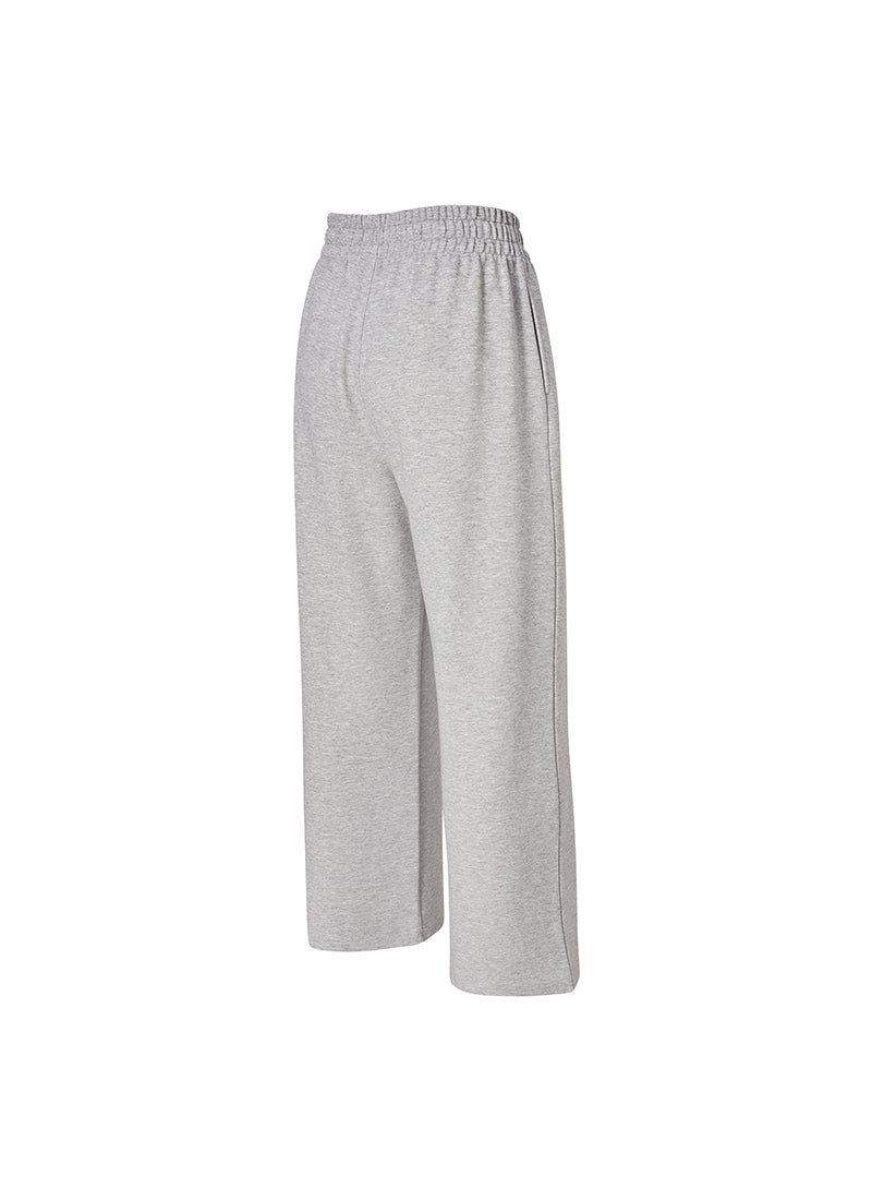 Fine Cotton Wide Pants - Melange Gray
