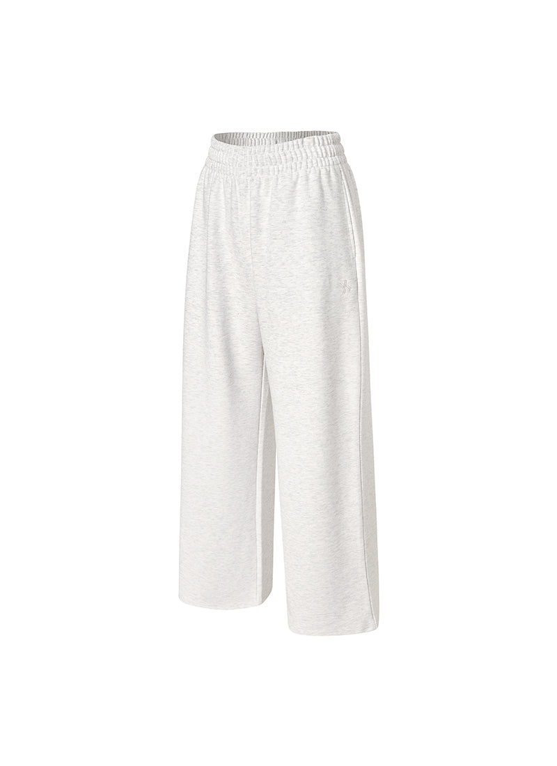 Fine Cotton Wide Pants - Light Melange