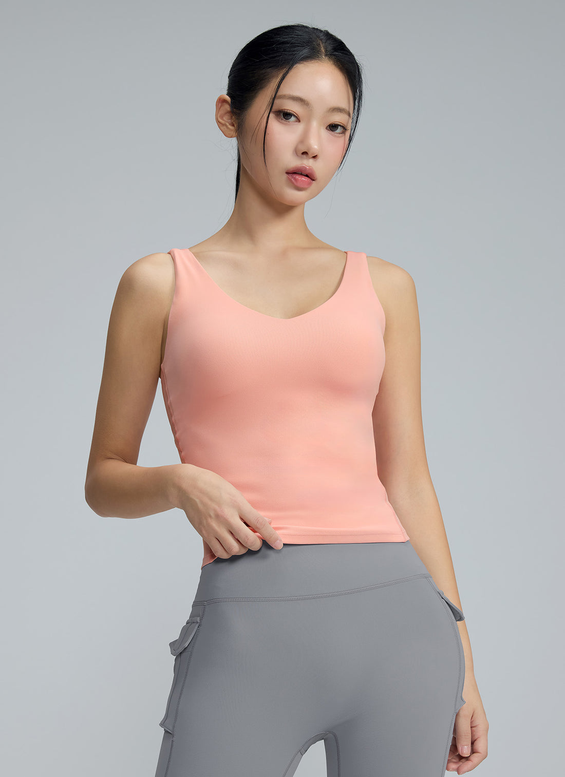 Black Label Signature Breed V-Neck Tank Top - Peach Pink