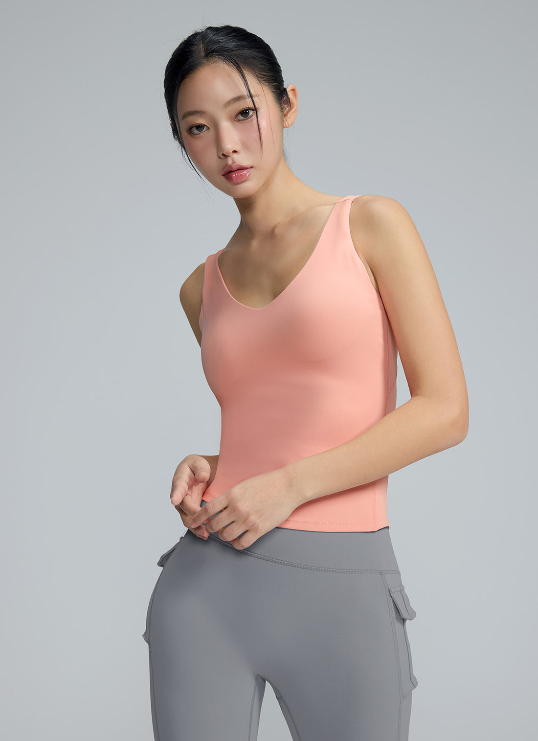 Black Label Signature Breed V-Neck Tank Top - Peach Pink