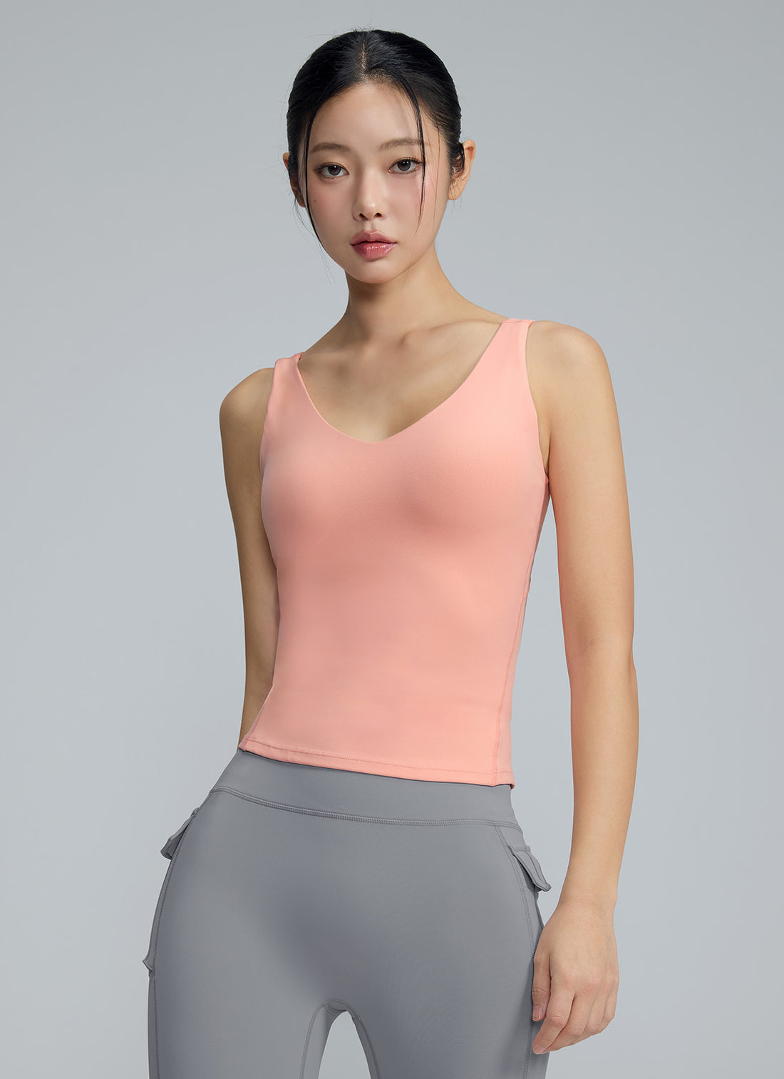 Black Label Signature Breed V-Neck Tank Top - Peach Pink